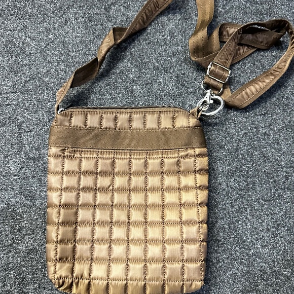 Lug Skipper Brown Square Quilted Crossbody Purse Shoulder Bag Adjustable Strap - Picture 2 of 5